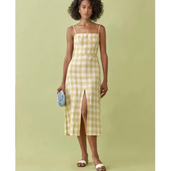 knee length dresses for ladies Nia Linen Dress - Natural